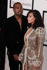 Kanye West, Kim Kardashian at the 57th Annual Grammy Awards, Staples Center, Los Angeles, CA 02-08-15 David Edwards/DailyCeleb.Com 818-249-4998