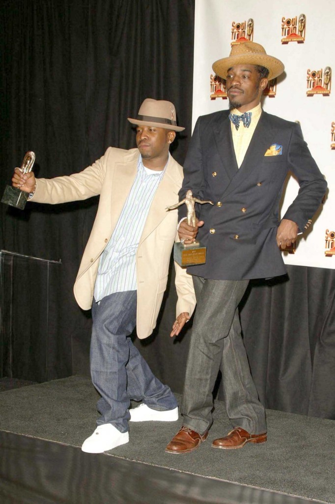 Big Boi and Andre 3000 of OutKast at the 18th Annual Soul Train Awards in the International Cultural Center, Los Angeles, CA. 03-20-04
