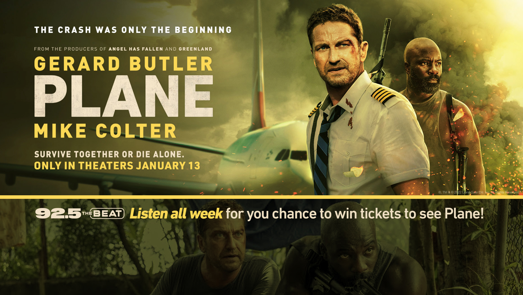 UPDATE) PLANE: Gerard Butler & Mike Colter Must Survive More than